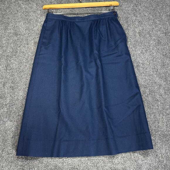 Pendleton Dresses & Skirts - Vintage Pendleton Skirt Womens 8 Blue Wool Pencil Lined Button Waist Made in USA